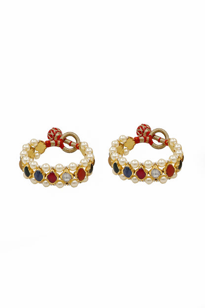 Divine Navratna Gold Heritage Bracelet