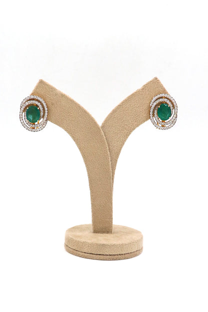 Graceful Emerald & Diamond Gold Luxe Earrings