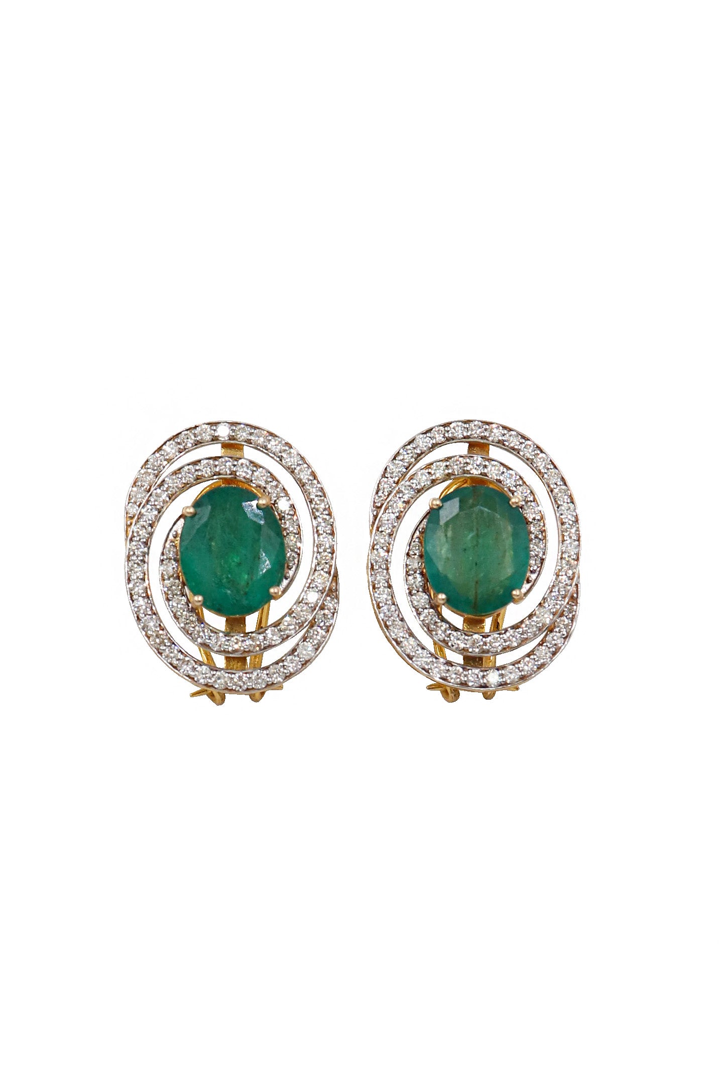 Graceful Emerald & Diamond Gold Luxe Earrings