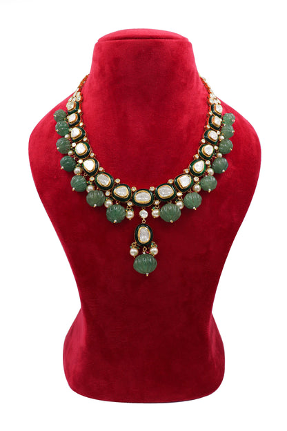 Kavya Necklace :Gold  Diamoand Polki Jadau Necklace Set