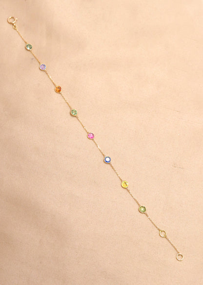 The Celestial Multi-Sapphire Gold Bracelet