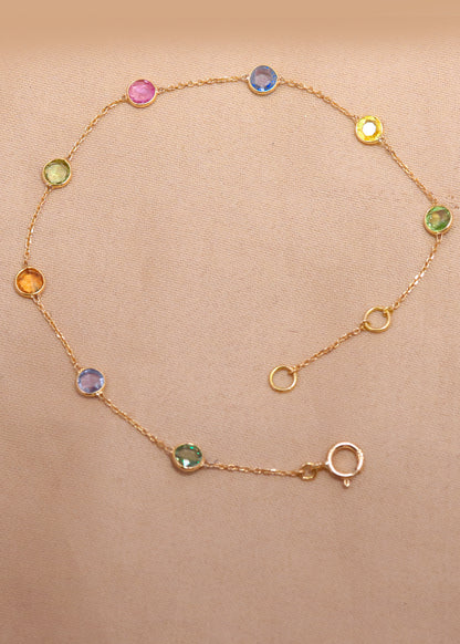 The Celestial Multi-Sapphire Gold Bracelet