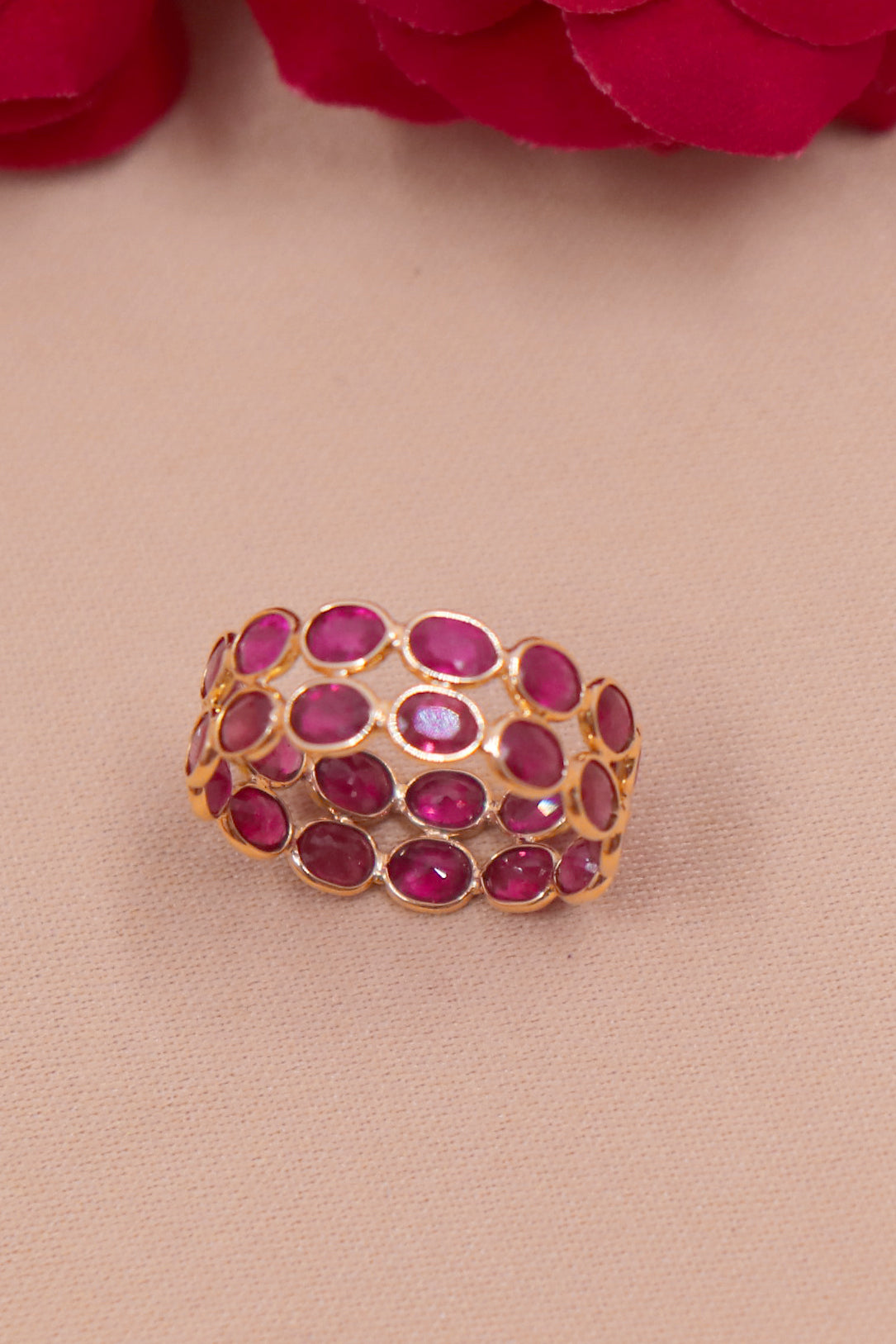 The Refined Ruby Crown Ring in 18KT Gold