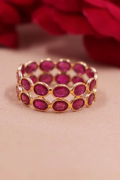 The Refined Ruby Crown Ring in 18KT Gold