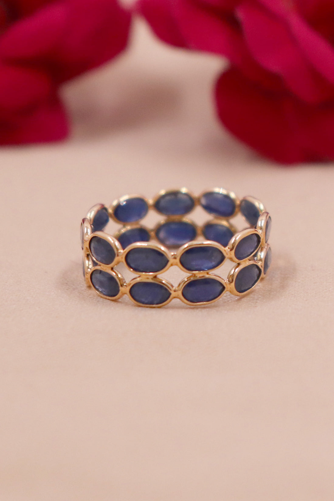 The Sovereign Blue Sapphire Statement Ring in 18KT Gold
