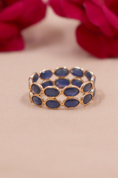 The Sovereign Blue Sapphire Statement Ring in 18KT Gold