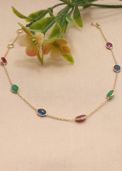 The Regal Trinity Gemstone Gold Bracelet