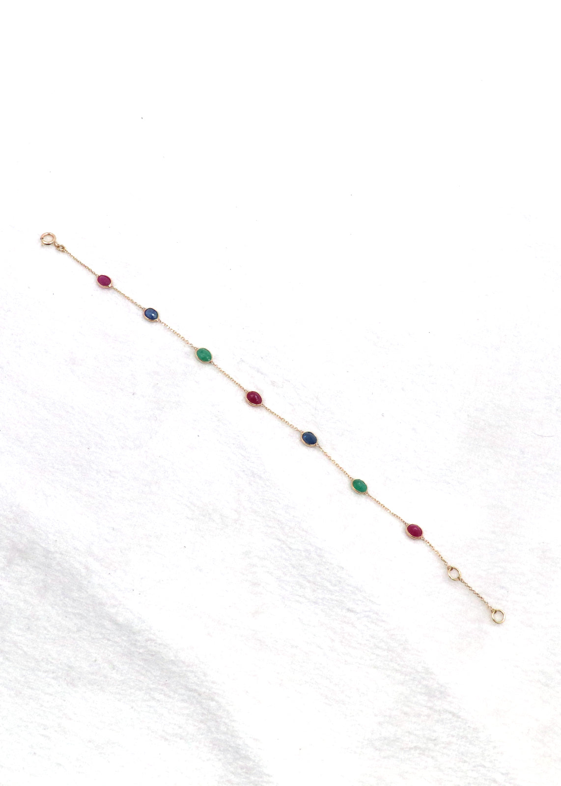 The Regal Trinity Gemstone Gold Bracelet