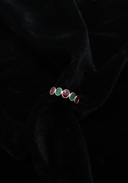 The Royal Ruby Emerald Crown Ring