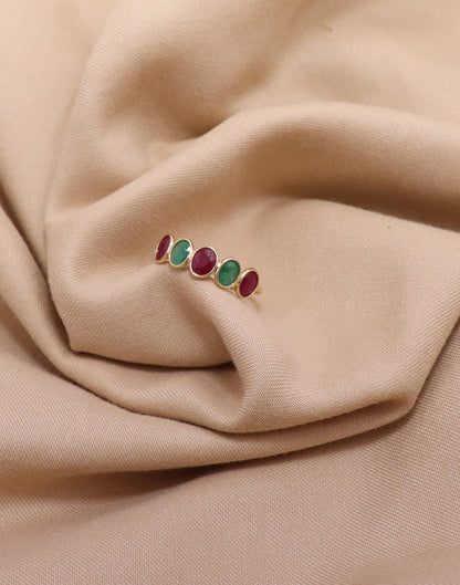 The Royal Ruby Emerald Crown Ring