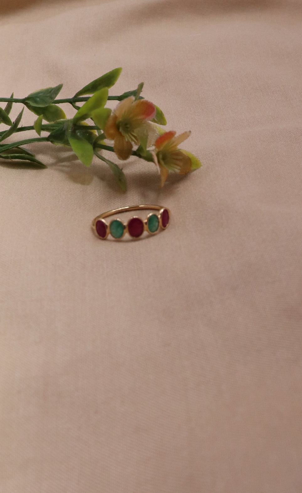 The Royal Ruby Emerald Crown Ring
