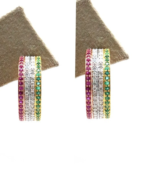 The Regal Ruby Emerald Drop Earrings