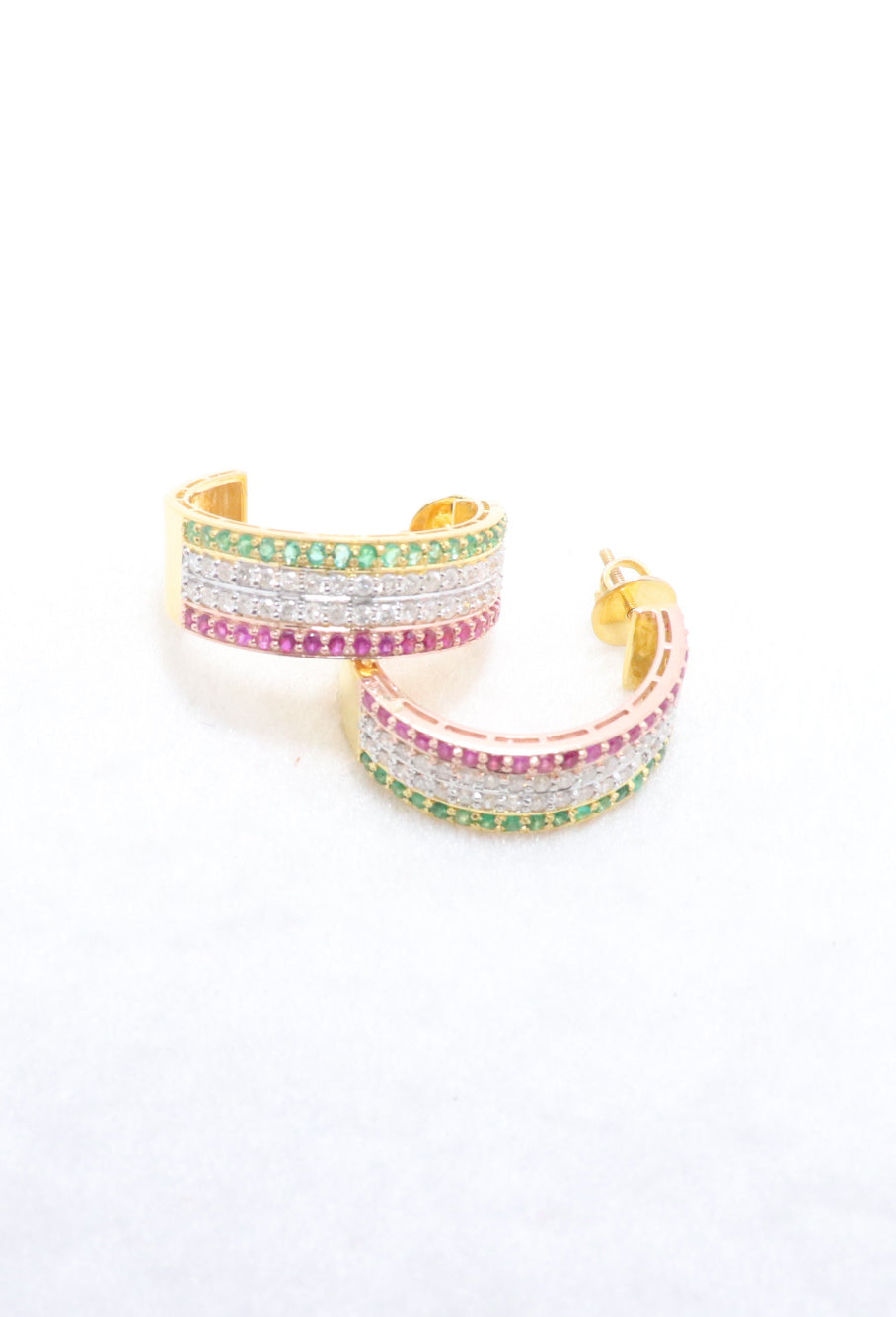 The Regal Ruby Emerald Drop Earrings