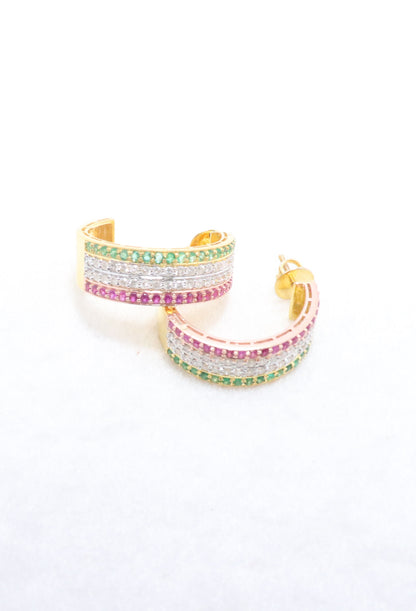 The Regal Ruby Emerald Drop Earrings