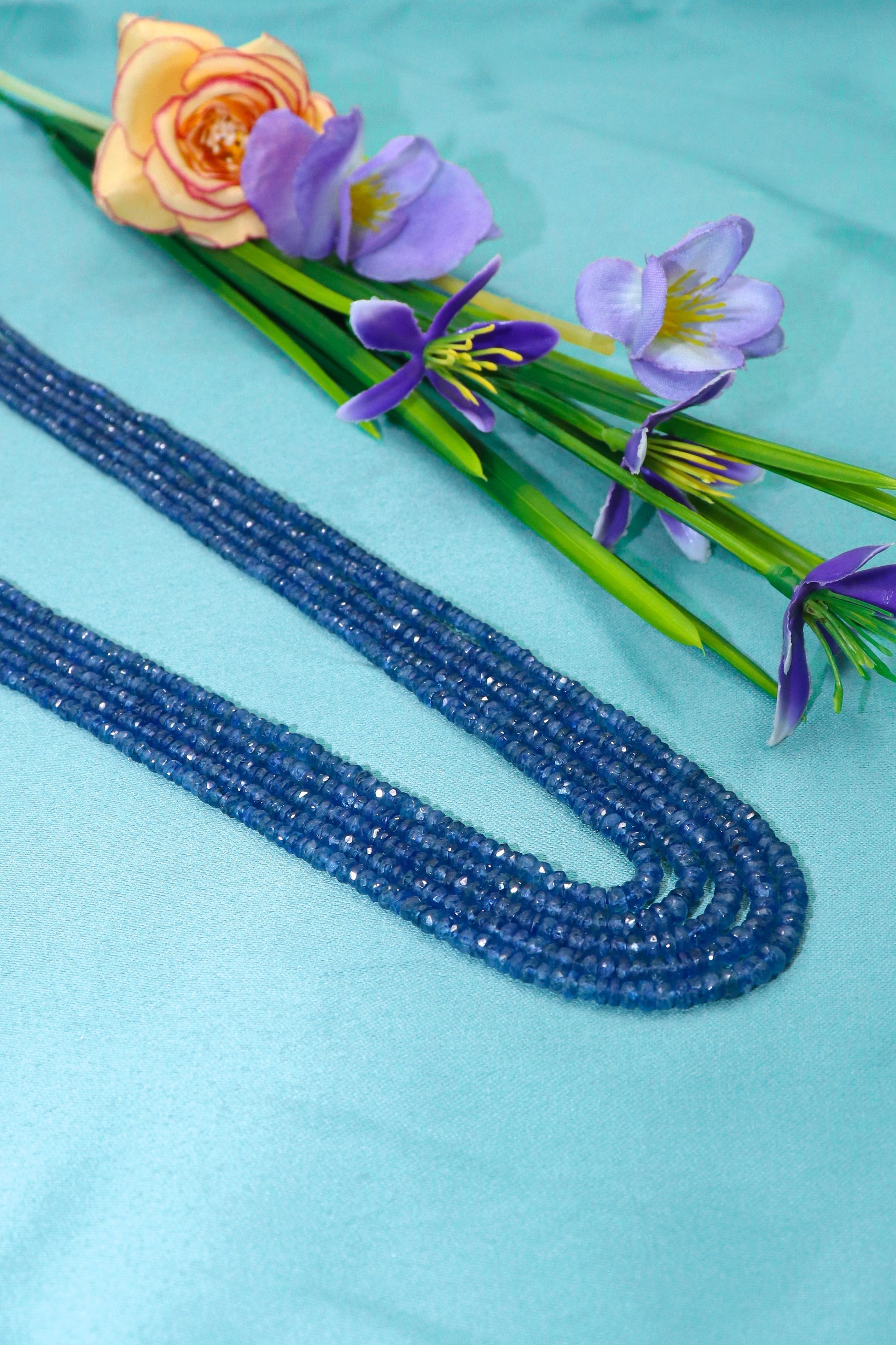 Adhya Necklace : Blue Sapphire Gemstone Glamour Layering Necklaces for Every Taste - SurabhiJewels