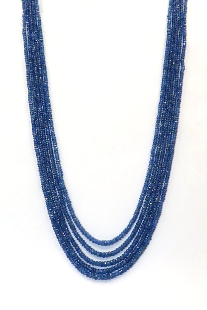 Adhya Necklace : Blue Sapphire Gemstone Glamour Layering Necklaces for Every Taste - SurabhiJewels