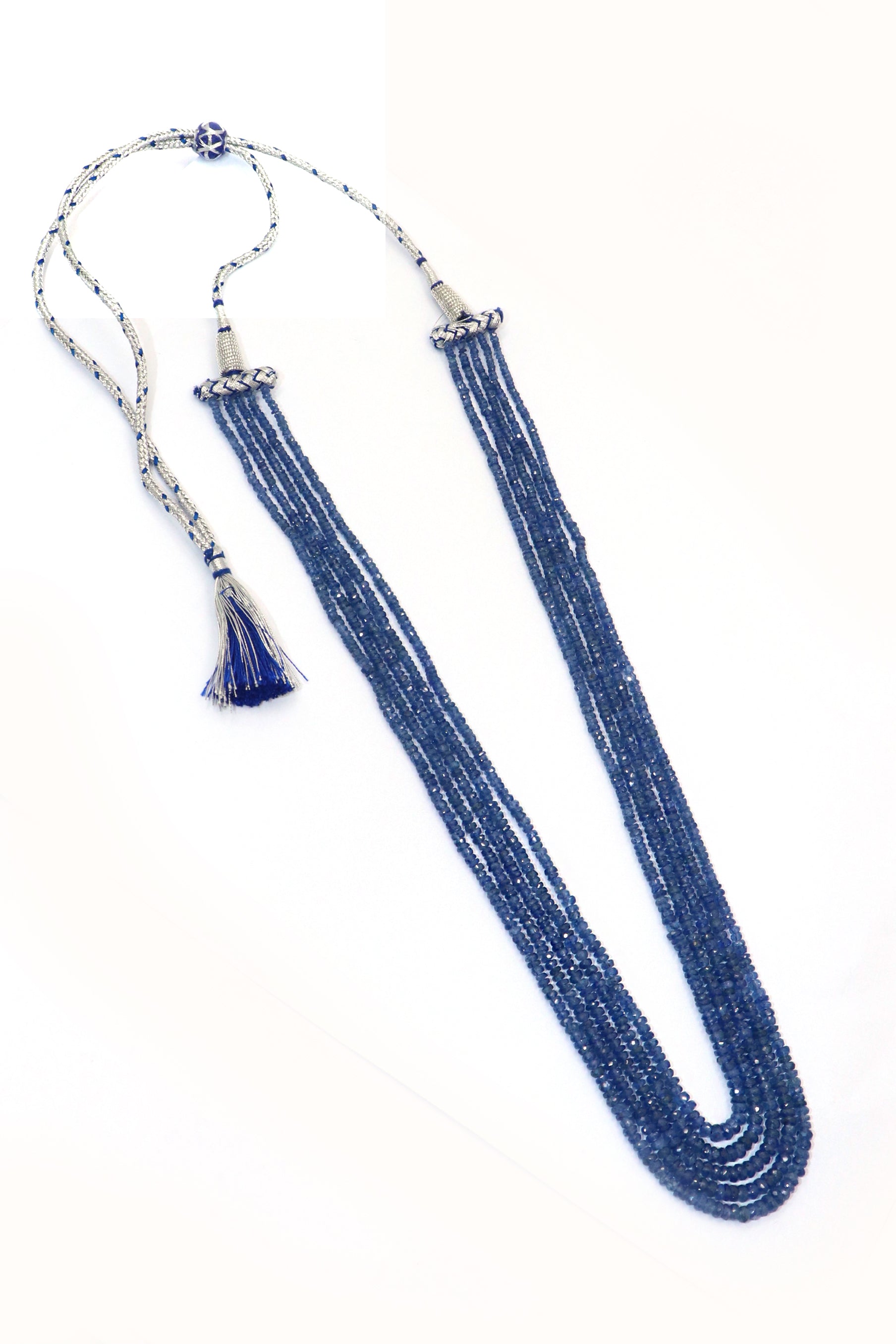 Adhya Necklace : Blue Sapphire Gemstone Glamour Layering Necklaces for Every Taste - SurabhiJewels