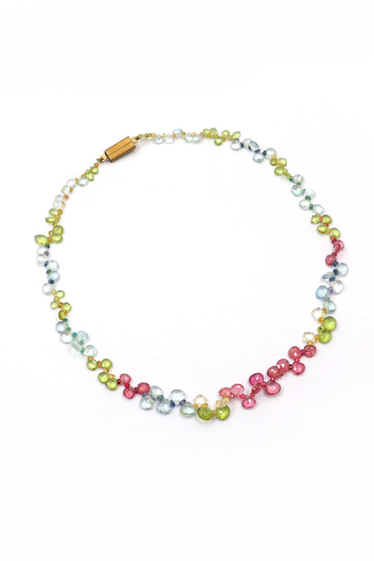 Adhya Necklace : Multi Sapphire Long Necklace - SurabhiJewels