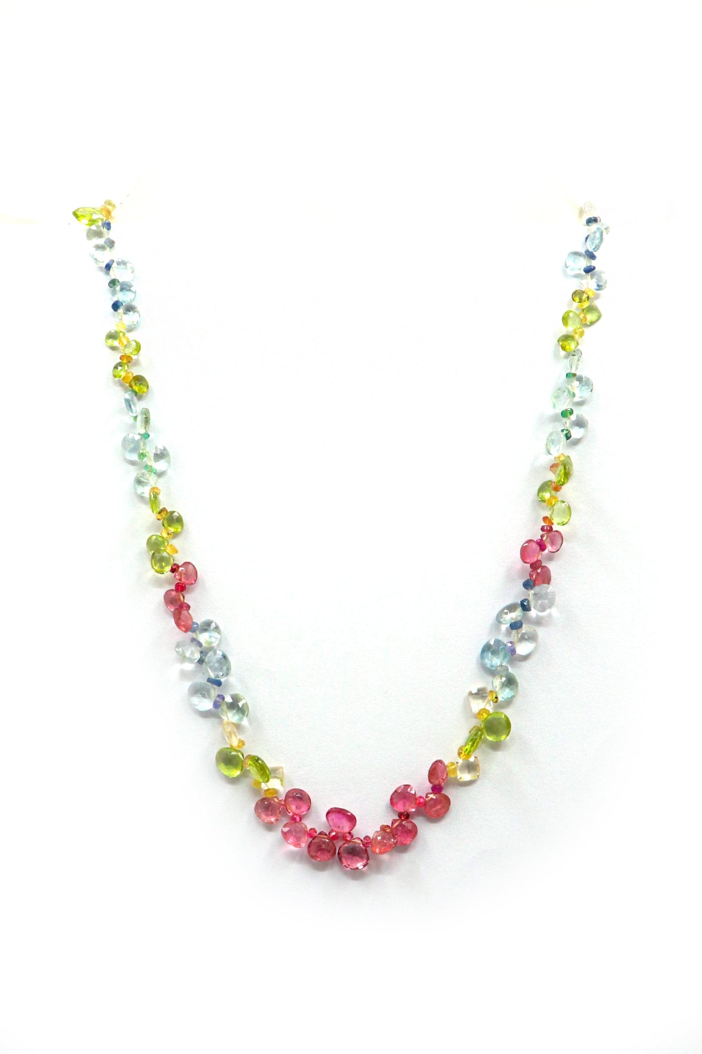 Adhya Necklace : Multi Sapphire Long Necklace - SurabhiJewels