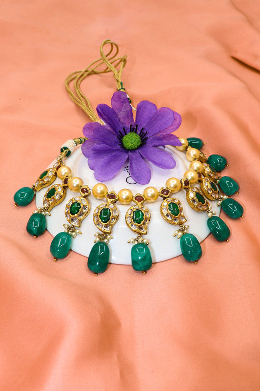 Ajabde Punwar Necklace : Royal Touch Precious Gemstone Necklace Elegant Luxury for Every Occasion - SurabhiJewels