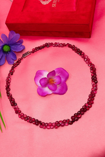 Anjana Necklace : Tourmaline Gemstone Necklace - SurabhiJewels