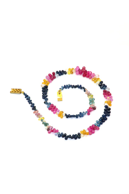 Bhadravati Necklace : Multi Sapphire Gemstones Multifaceted Elegance Necklace - SurabhiJewels