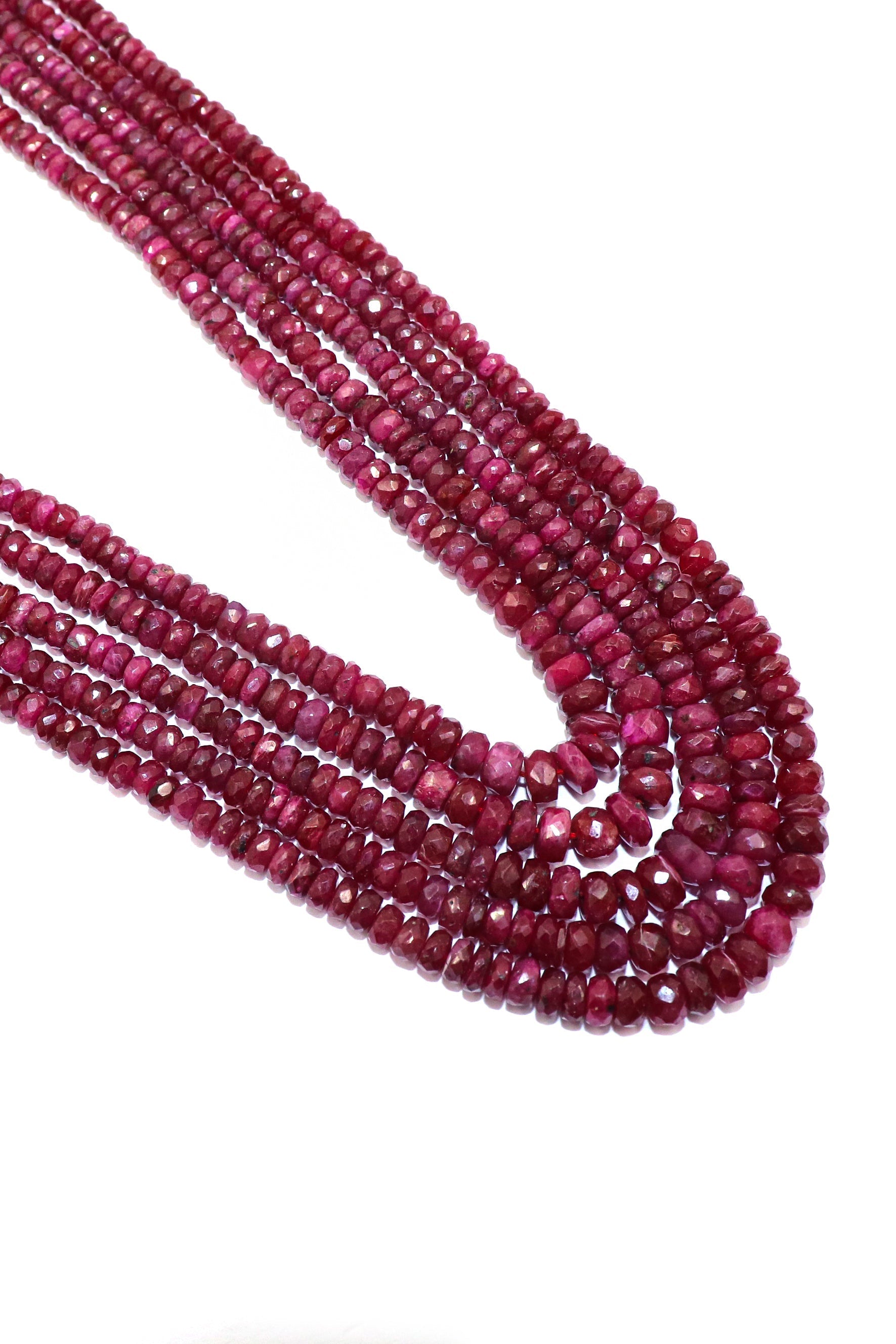 Bhairavi Necklace : Ruby Gemstone Five Layer Necklace - SurabhiJewels