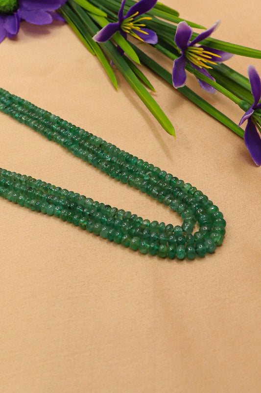 Bhatiyani Necklace : Sovereign Splendor Emerald Gemstone Layer Necklace" - SurabhiJewels