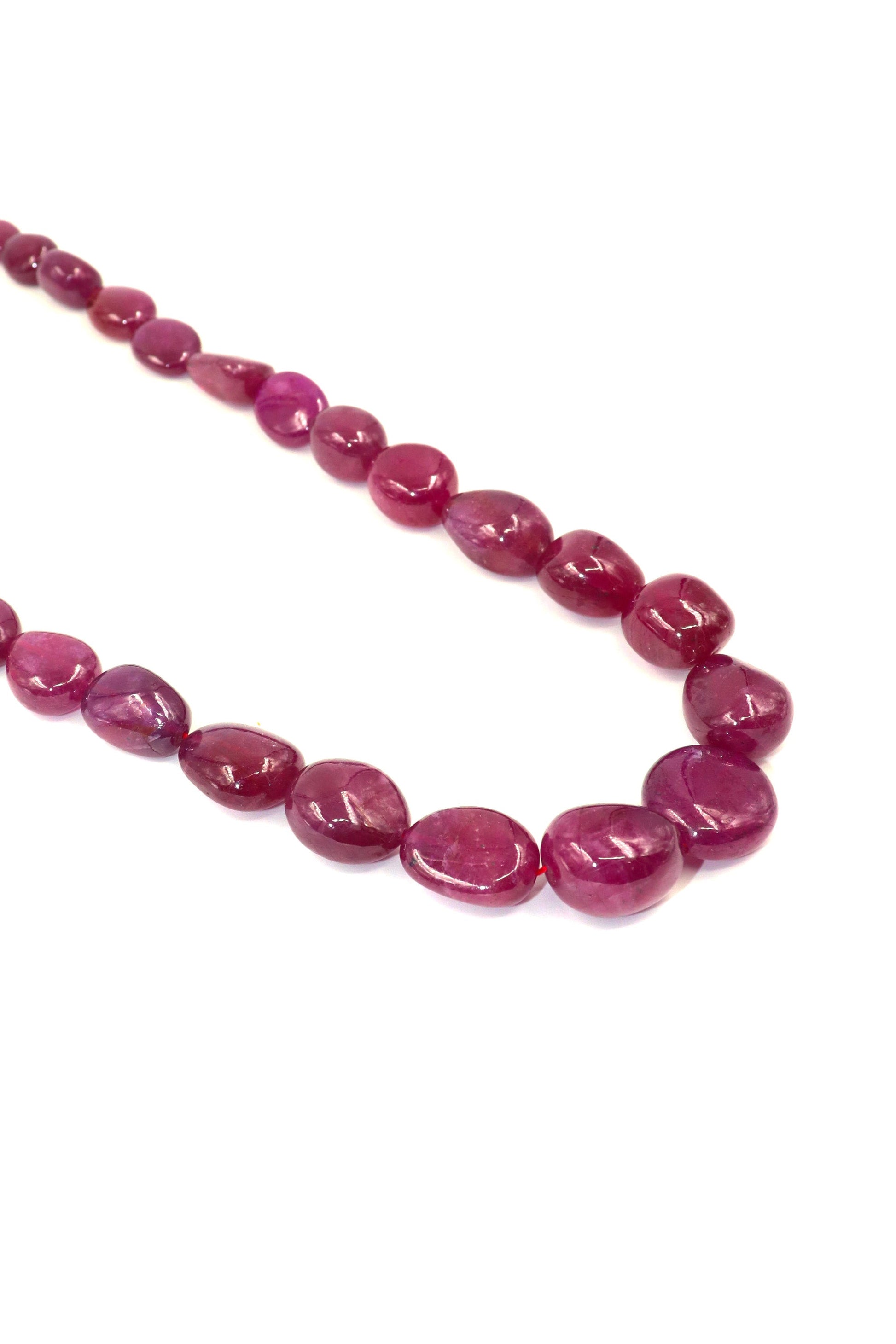 Chandrika Necklace : Ruby Gemstone Multi Sized Beaded Necklace Jewelry - SurabhiJewels