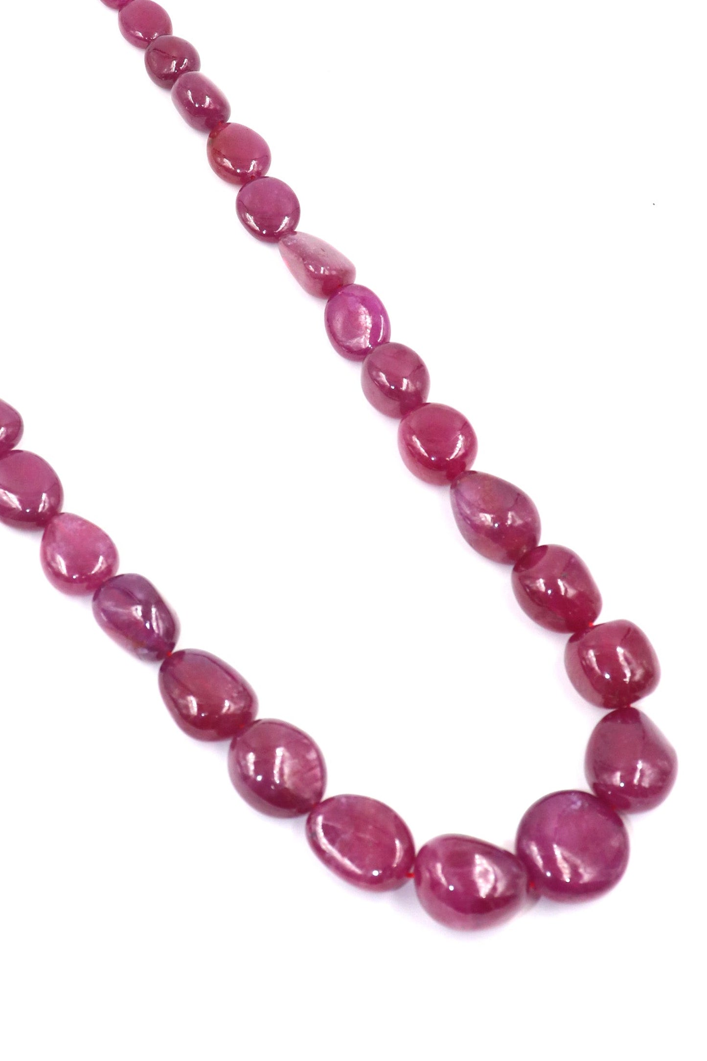 Chandrika Necklace : Ruby Gemstone Multi Sized Beaded Necklace Jewelry - SurabhiJewels