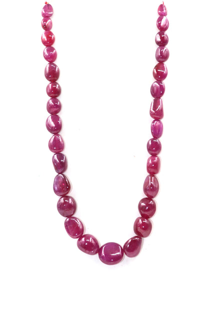 Chandrika Necklace : Ruby Gemstone Multi Sized Beaded Necklace Jewelry - SurabhiJewels