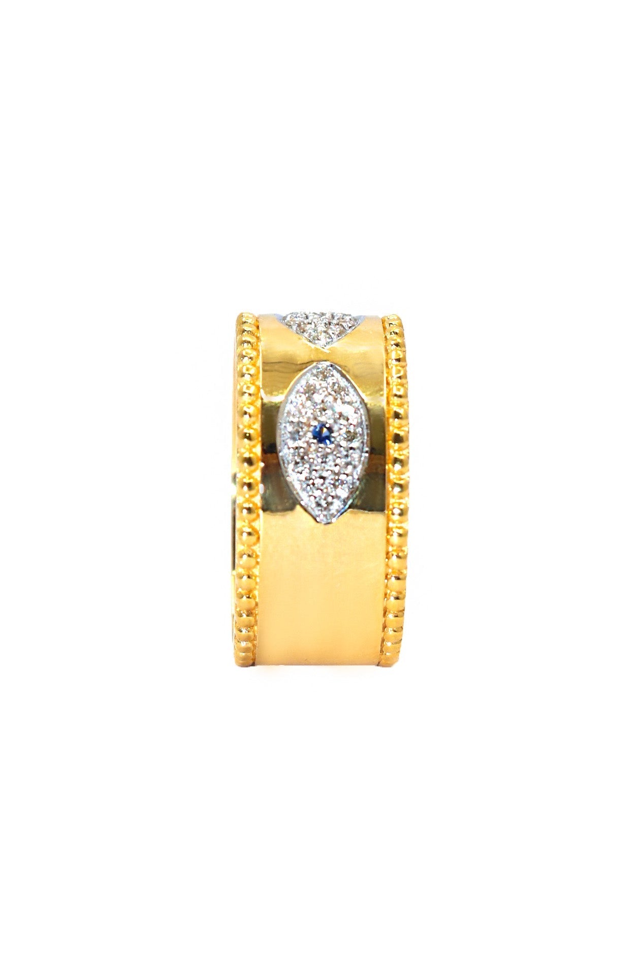 Designer Wedding Finger Band Gold Ring - SurabhiJewels