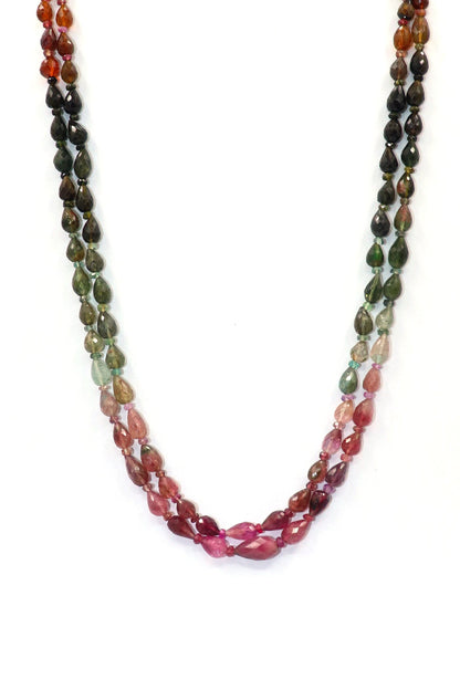 Deveshi Necklace : Tourmaline Gemstone Multi Layer Necklace - SurabhiJewels