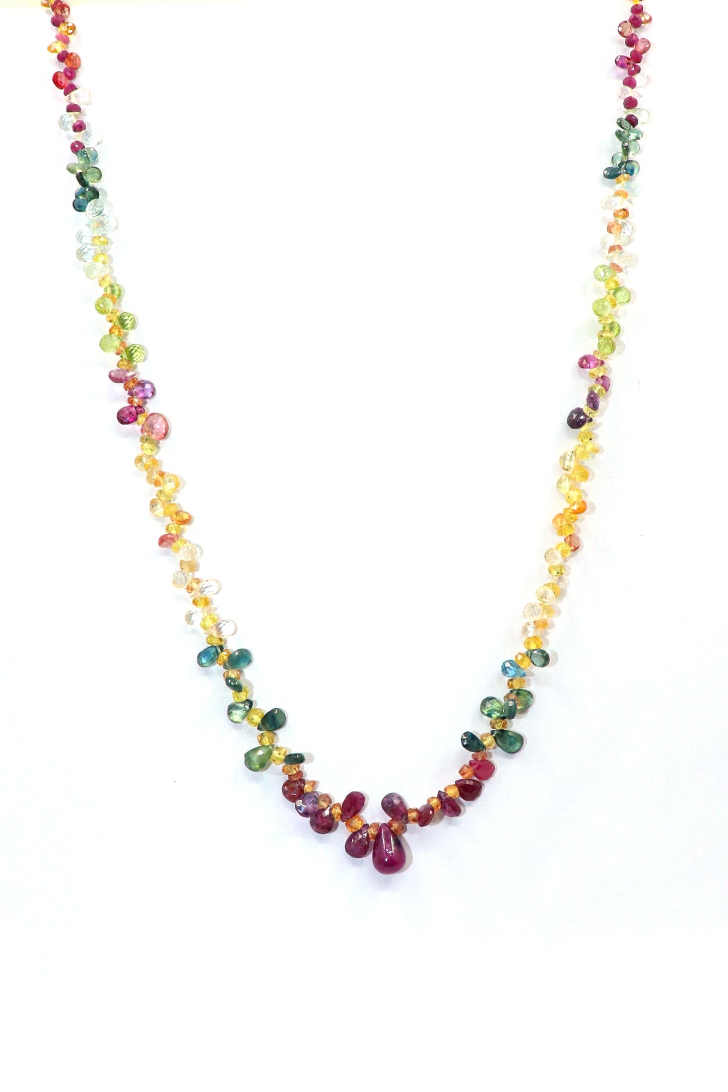 Diksha Necklace : MULTI SAPPHIRE Single Line Necklace - SurabhiJewels