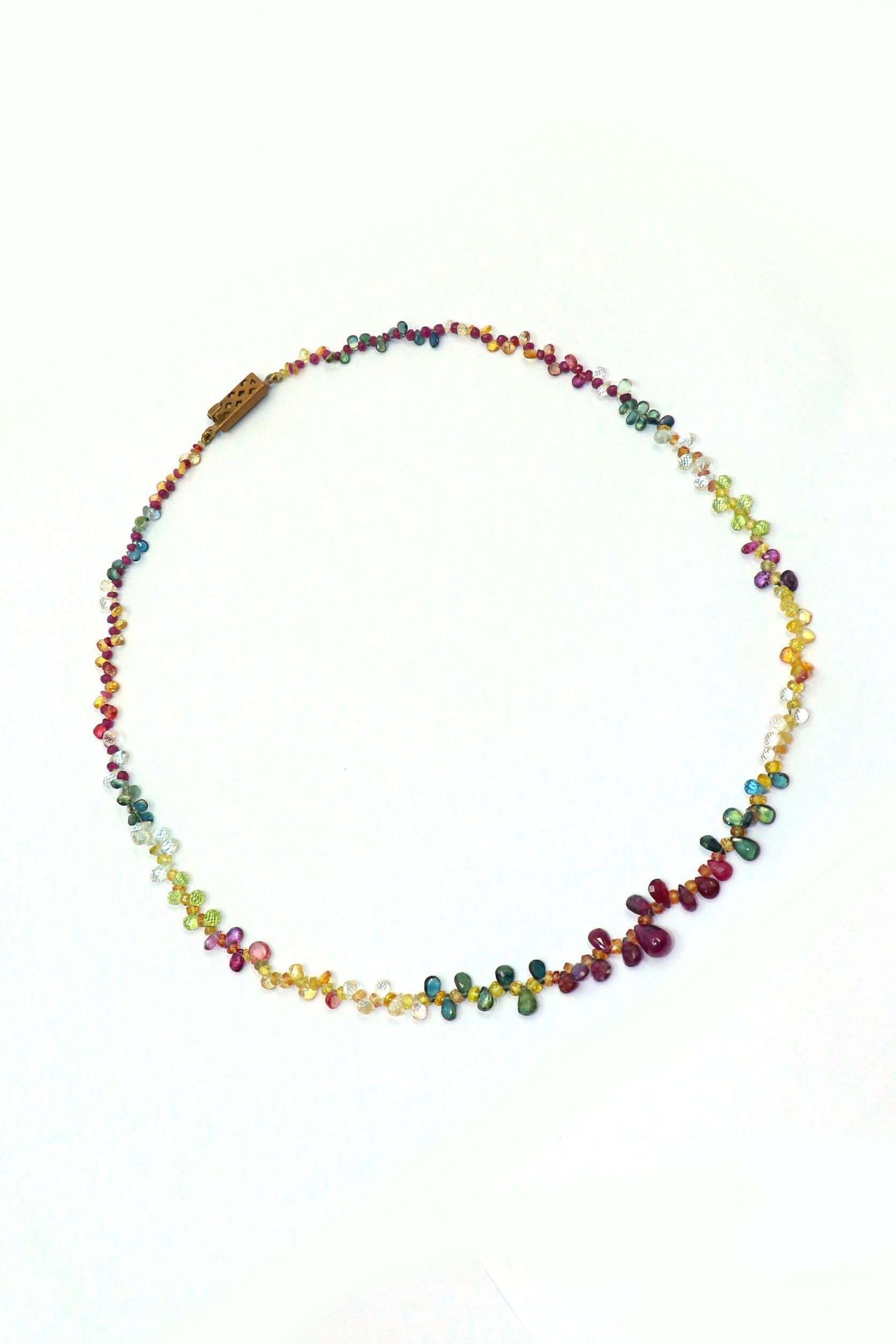 Diksha Necklace : MULTI SAPPHIRE Single Line Necklace - SurabhiJewels