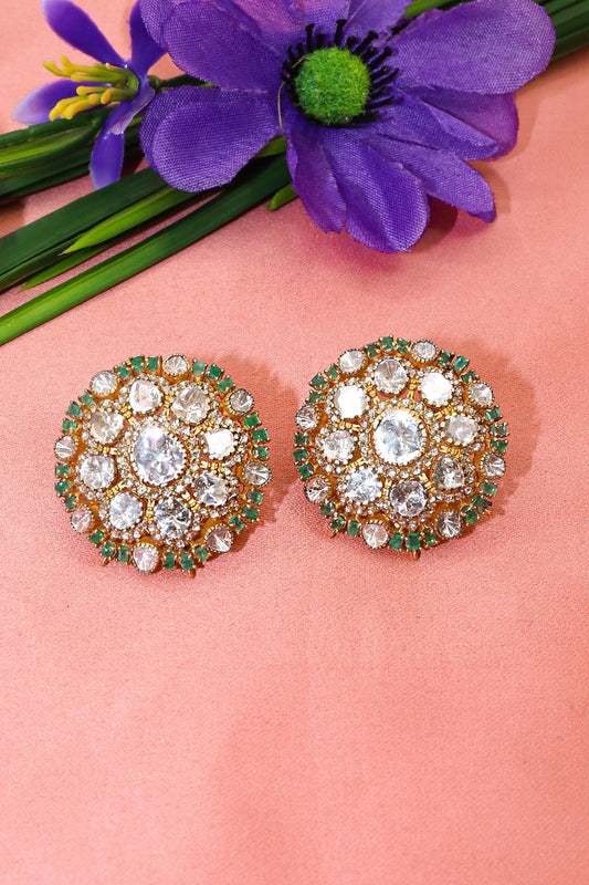 Exquisite Jadau Studs Earrings for Brides - SurabhiJewels