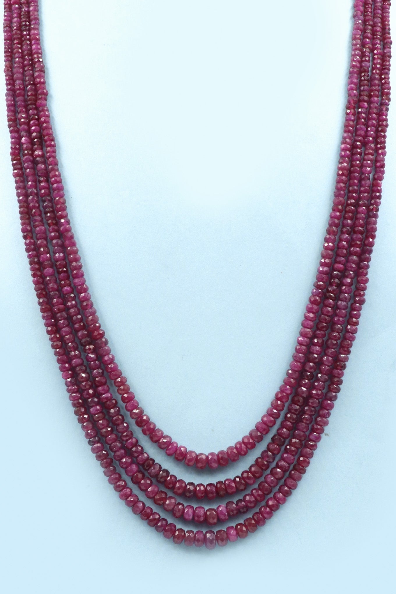 Gorvi Necklace : Layered Necklace with Ruby Gemstones Modern Fashion Necklace - SurabhiJewels