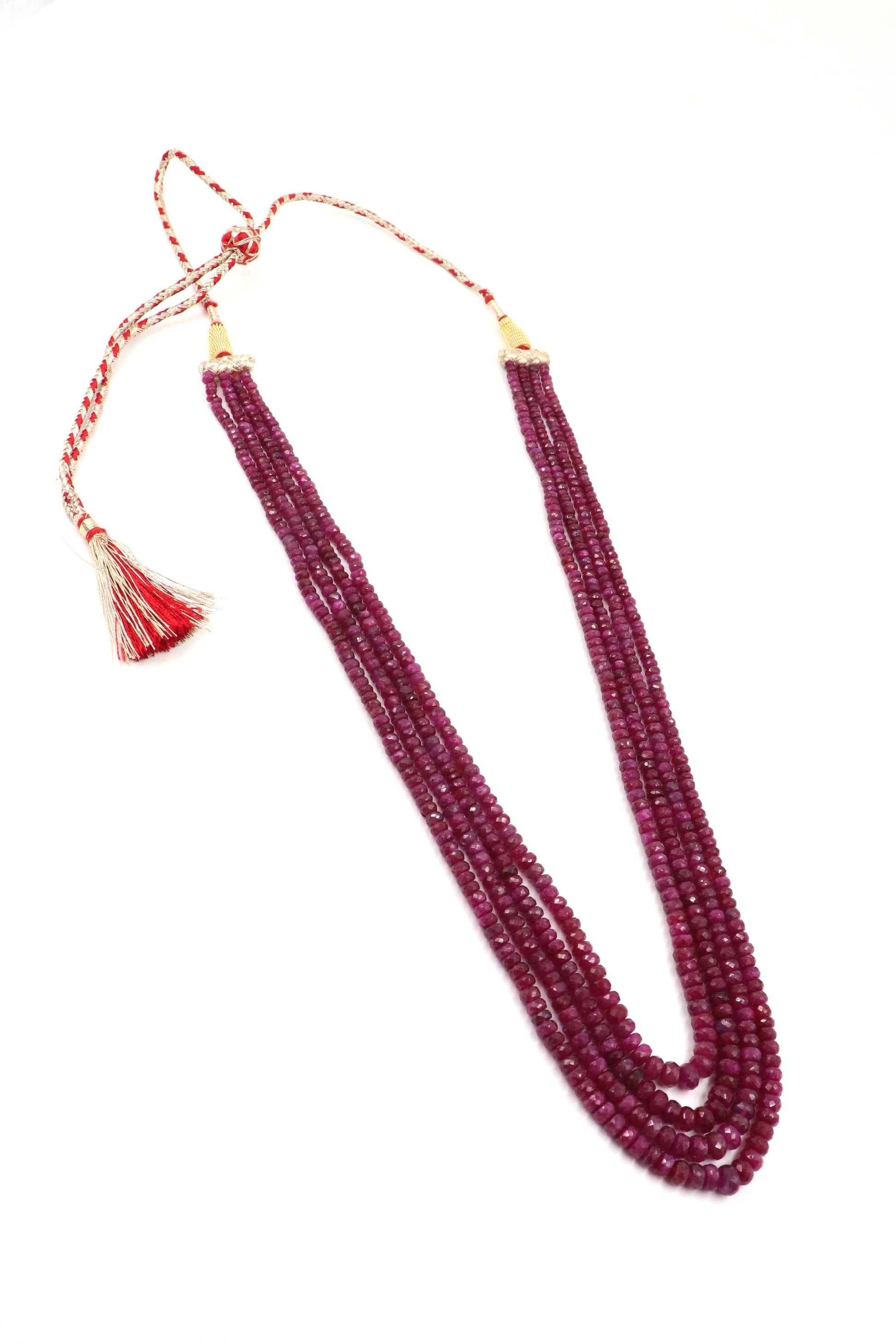 Gorvi Necklace : Layered Necklace with Ruby Gemstones Modern Fashion Necklace - SurabhiJewels