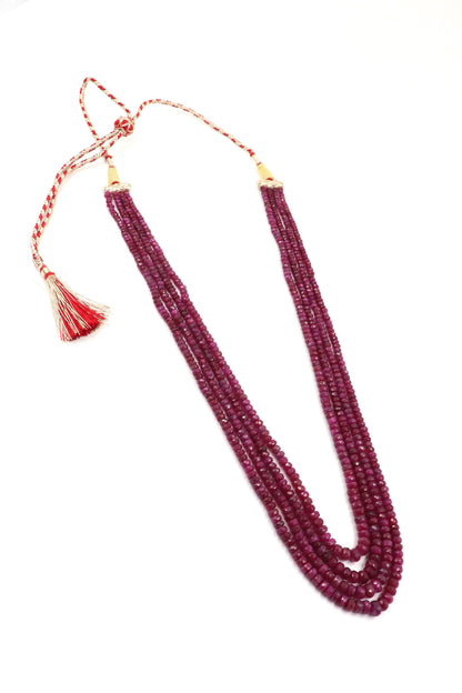 Gorvi Necklace : Layered Necklace with Ruby Gemstones Modern Fashion Necklace - SurabhiJewels