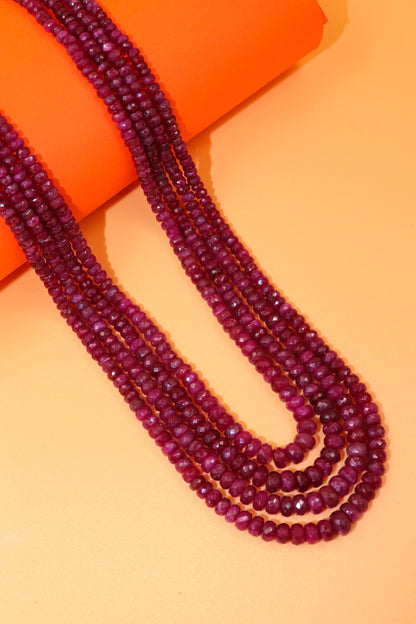 Gorvi Necklace : Layered Necklace with Ruby Gemstones Modern Fashion Necklace - SurabhiJewels