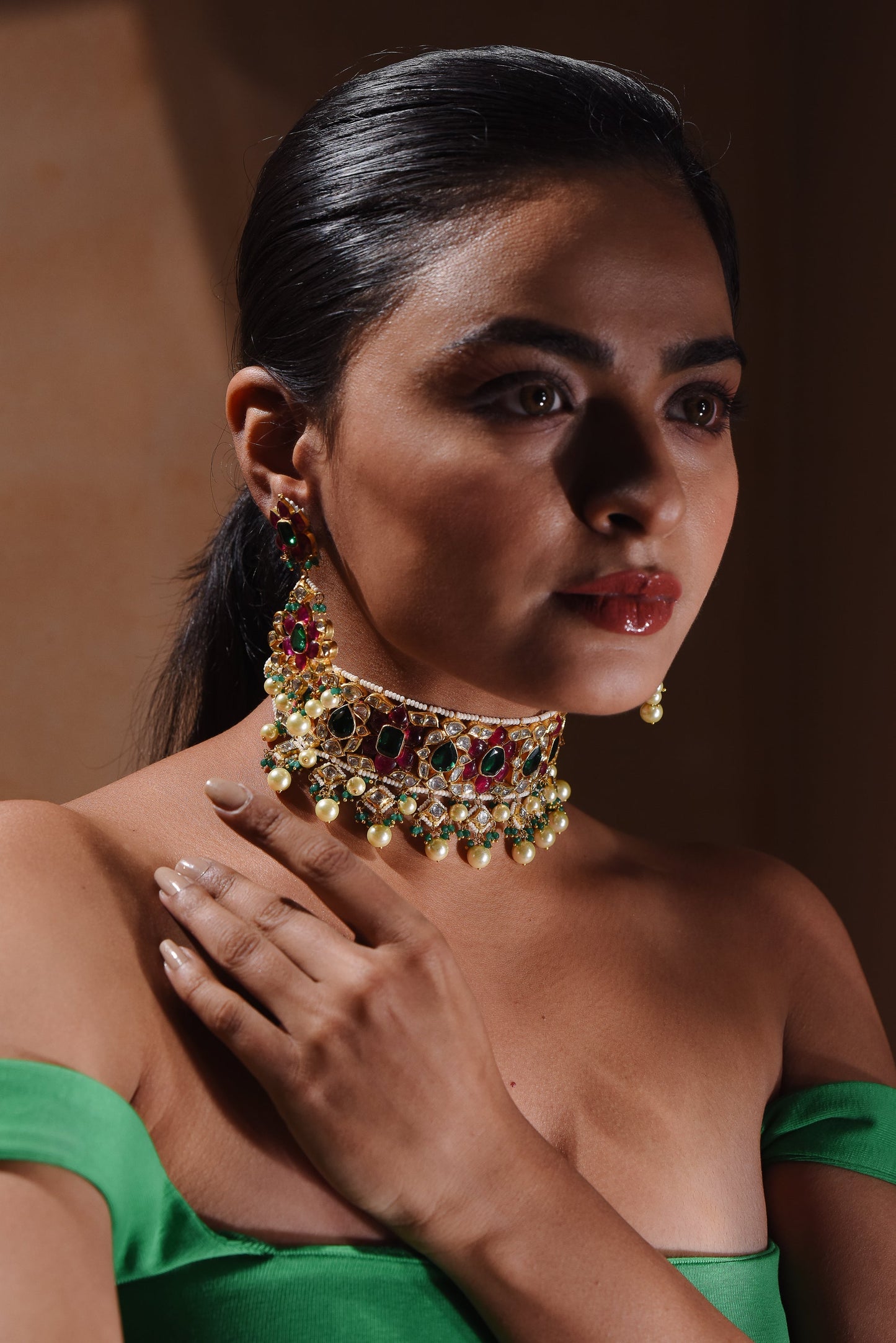 Inimitable Gold Necklace Set - SurabhiJewels