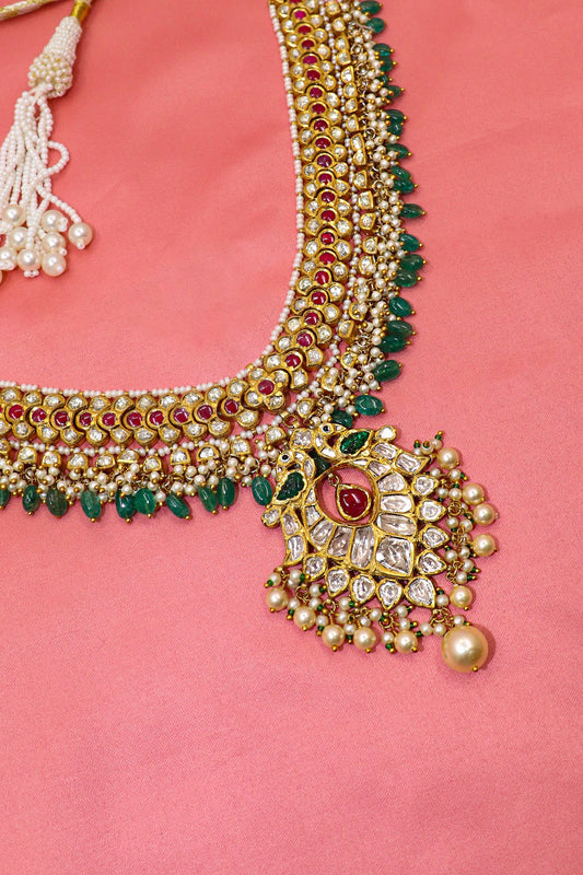 Jodha Necklace : Royal Touch Touch Precious Gemstone Necklace Jewelry - SurabhiJewels