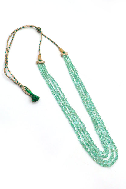 Lalita Necklace : Emerald Gemstone Double Layer Necklace For Any Occasion - SurabhiJewels