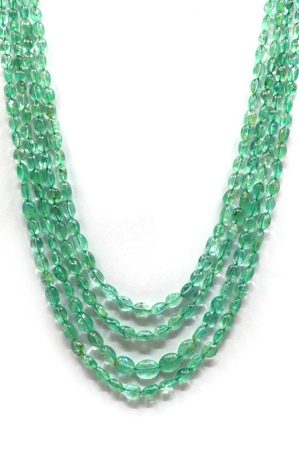 Lalita Necklace : Emerald Gemstone Double Layer Necklace For Any Occasion - SurabhiJewels