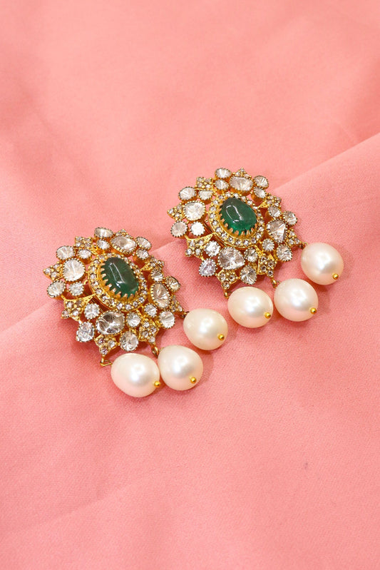Luxury Design and Jadau Earrings for Festive Wear Studs Jewelry - SurabhiJewels