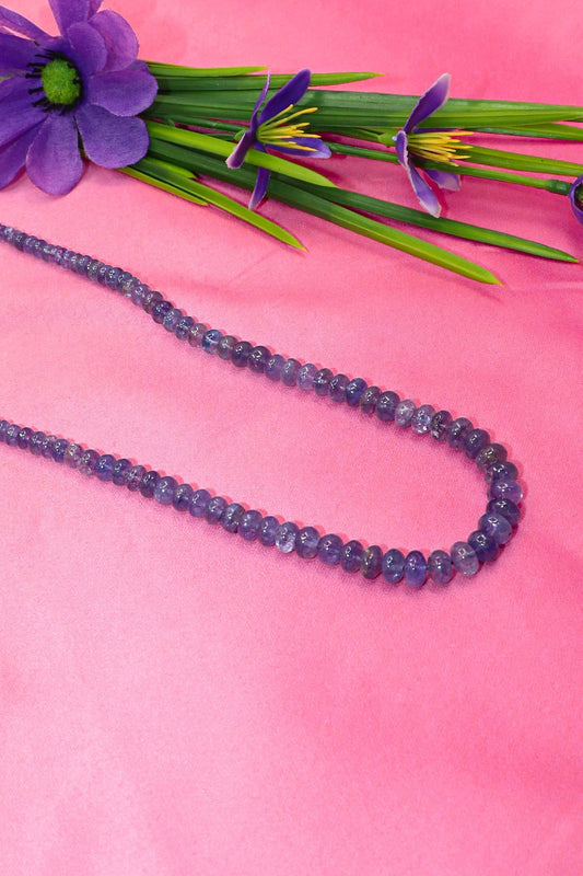 Mangat Necklace : Gilded Grace Tanzanite Strand Gemstone Bead Necklace - SurabhiJewels