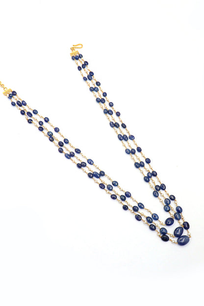 Mohini Necklace : Witty Tanzanite, South SEA Pearl Necklace - SurabhiJewels