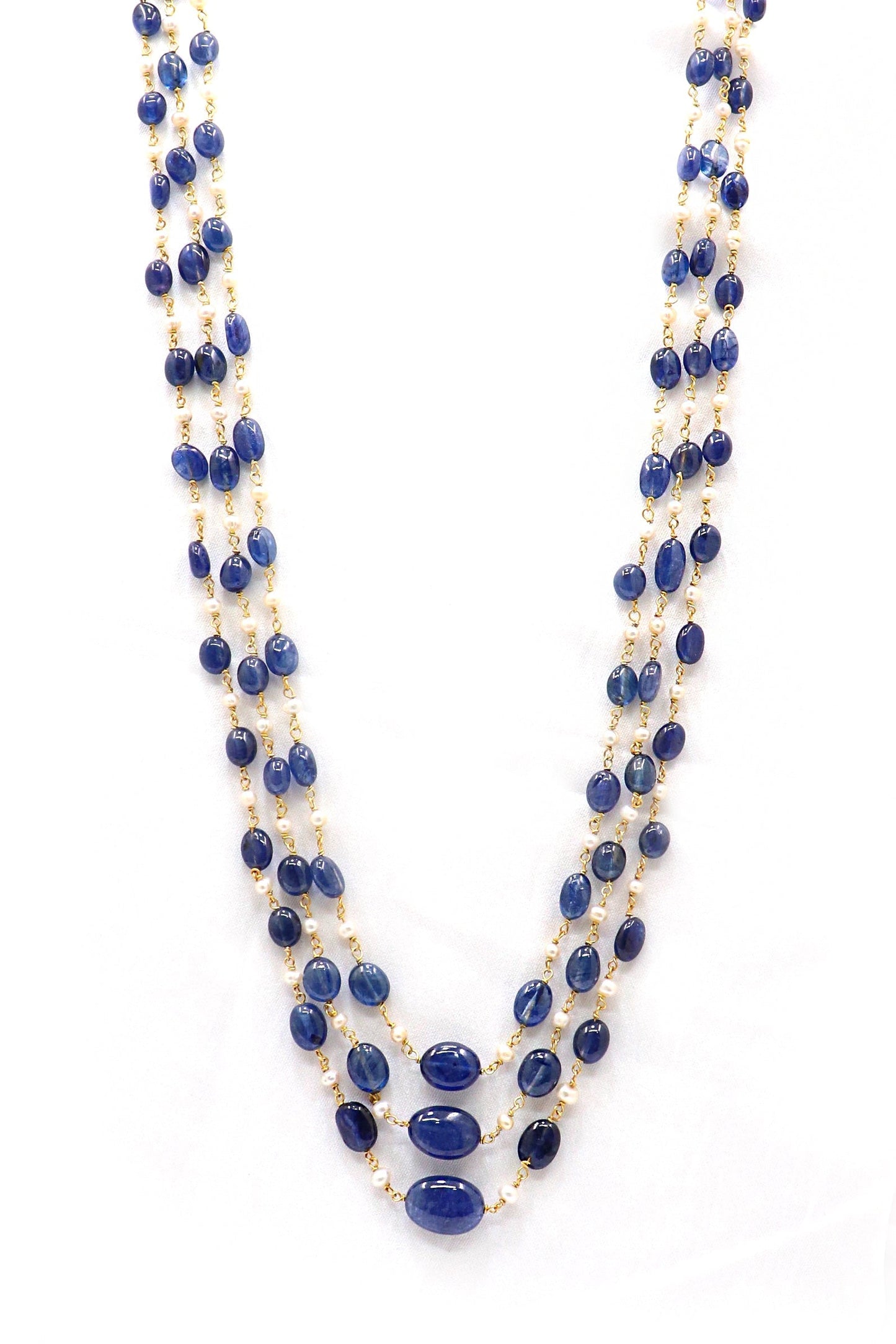 Mohini Necklace : Witty Tanzanite, South SEA Pearl Necklace - SurabhiJewels