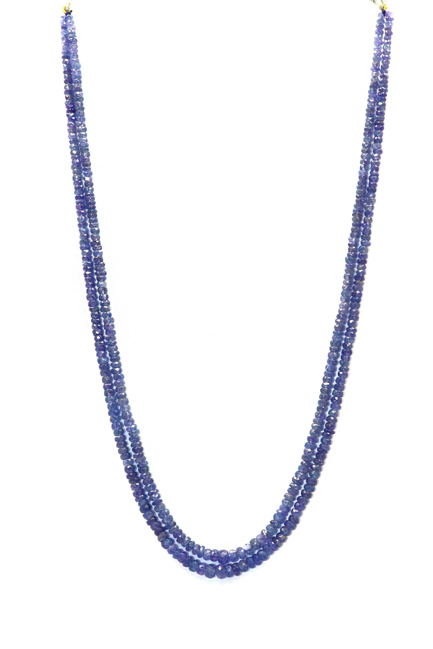 Pavani Necklace : Tanzanite Gemstone Two Layer Necklace - SurabhiJewels