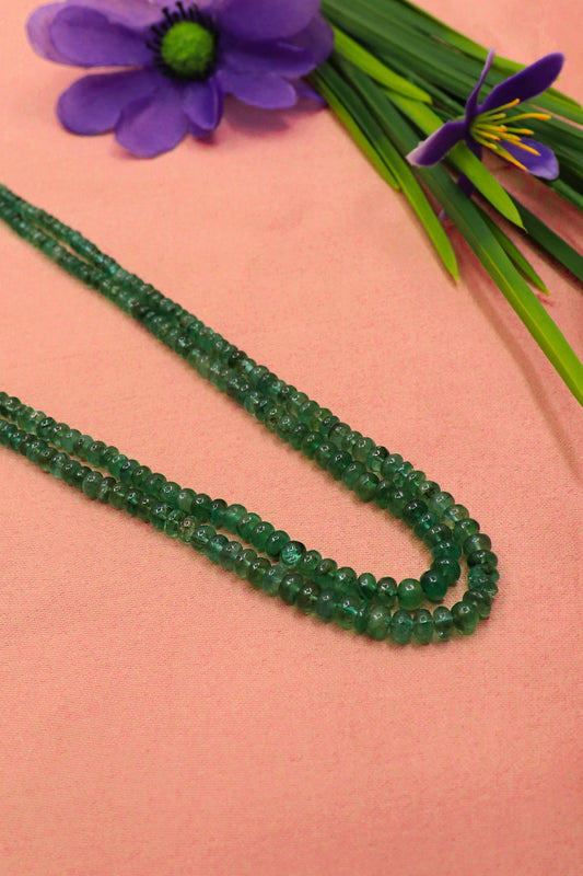 Prabhavati Necklace : Celestial Jewel Royal Touch Emerald Gemstone Layered Necklace - SurabhiJewels